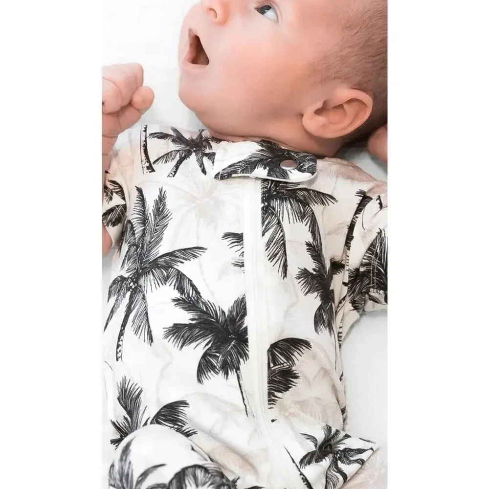 Little Bipsy Palm x Baby Breez Overall Romper Unisex Infant 0-3month Black/White